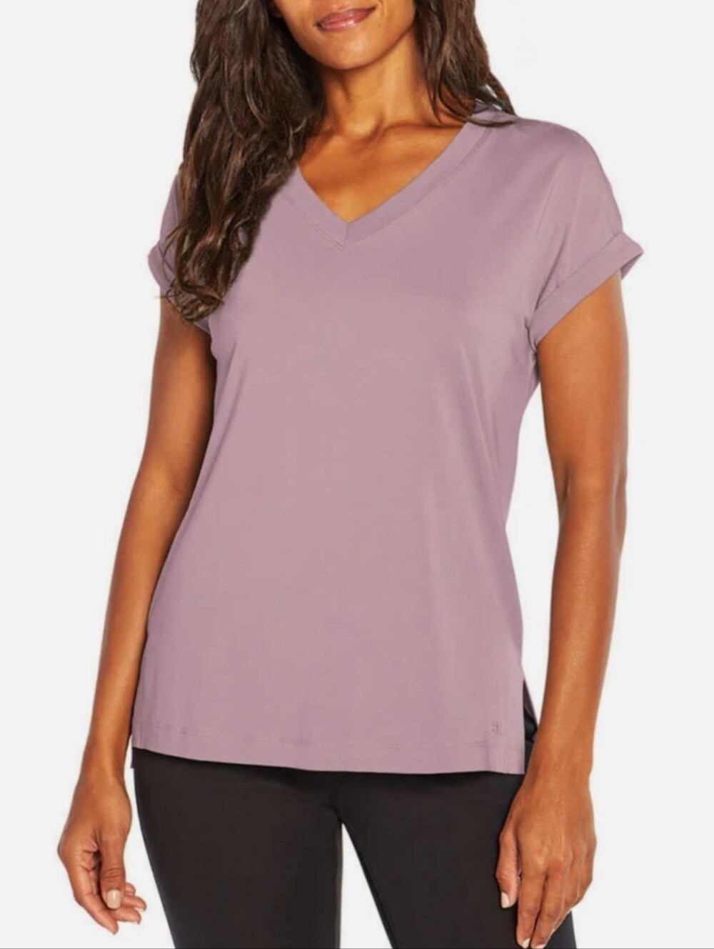 Banana Republic Mauve V-Neck Short Sleeve Tee